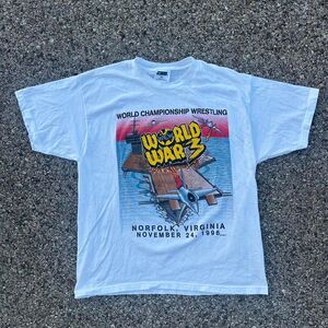 Vintage WCW Wrestling 1996 World War 3 Rocket Missile Graphic Shirt Size XL USA